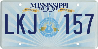 MS license plate LKJ157