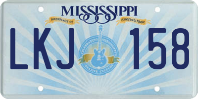 MS license plate LKJ158