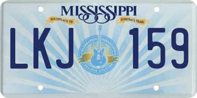 MS license plate LKJ159