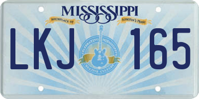 MS license plate LKJ165