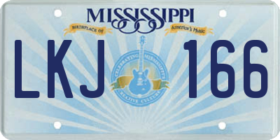 MS license plate LKJ166