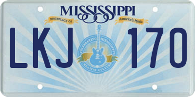 MS license plate LKJ170