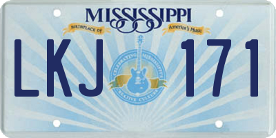 MS license plate LKJ171