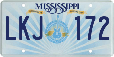 MS license plate LKJ172