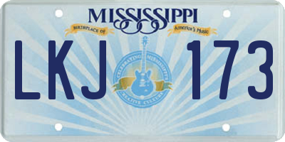 MS license plate LKJ173