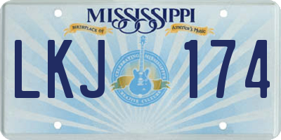 MS license plate LKJ174