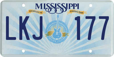 MS license plate LKJ177