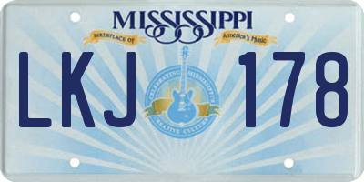 MS license plate LKJ178