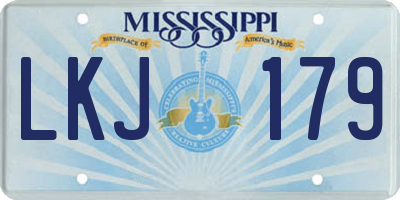 MS license plate LKJ179