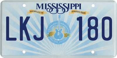 MS license plate LKJ180