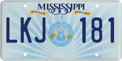 MS license plate LKJ181