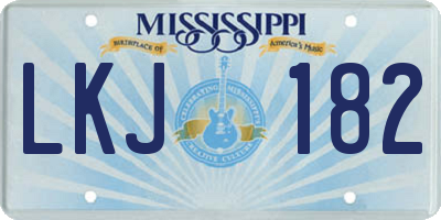 MS license plate LKJ182