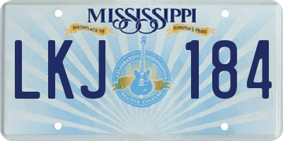 MS license plate LKJ184