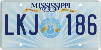 MS license plate LKJ186