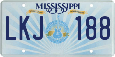 MS license plate LKJ188