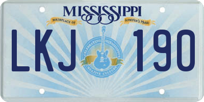 MS license plate LKJ190