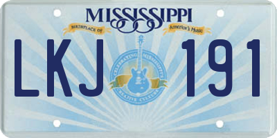MS license plate LKJ191