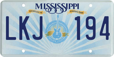 MS license plate LKJ194