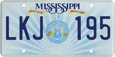 MS license plate LKJ195