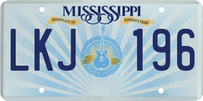 MS license plate LKJ196
