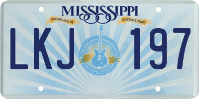 MS license plate LKJ197