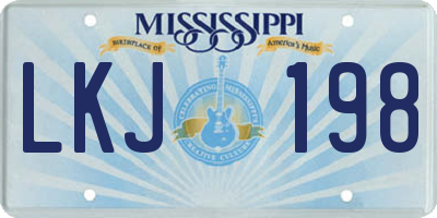 MS license plate LKJ198