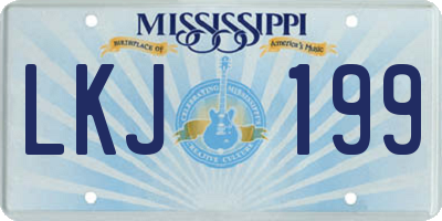 MS license plate LKJ199
