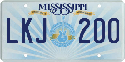 MS license plate LKJ200