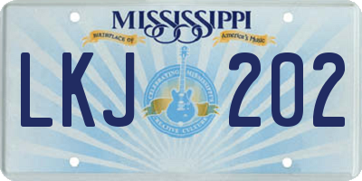 MS license plate LKJ202