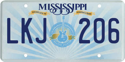 MS license plate LKJ206