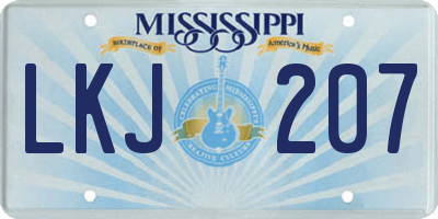 MS license plate LKJ207