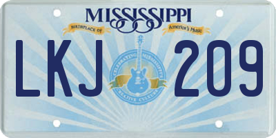 MS license plate LKJ209