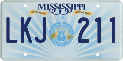 MS license plate LKJ211