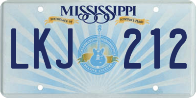 MS license plate LKJ212