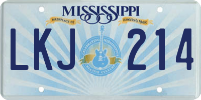 MS license plate LKJ214