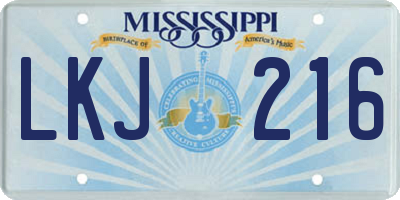MS license plate LKJ216