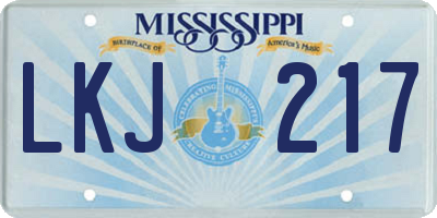 MS license plate LKJ217
