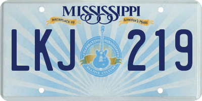 MS license plate LKJ219