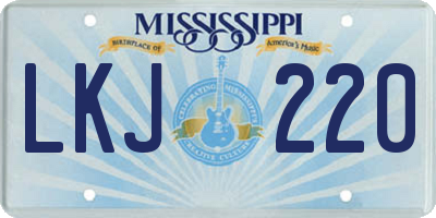 MS license plate LKJ220