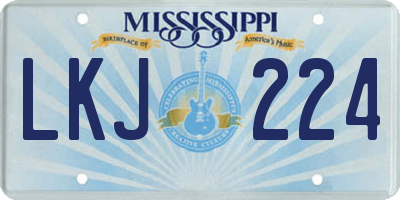 MS license plate LKJ224