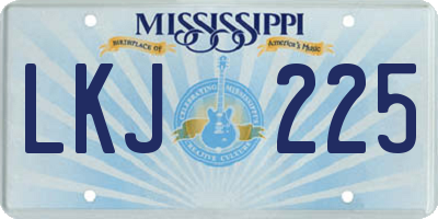 MS license plate LKJ225