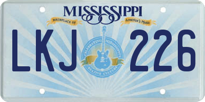 MS license plate LKJ226