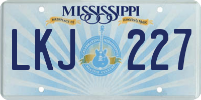 MS license plate LKJ227