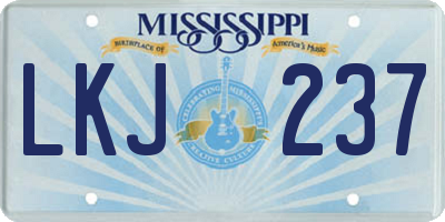 MS license plate LKJ237