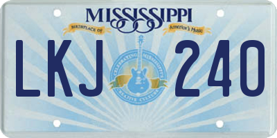 MS license plate LKJ240