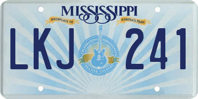 MS license plate LKJ241