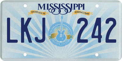 MS license plate LKJ242