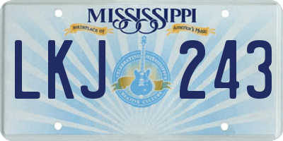 MS license plate LKJ243