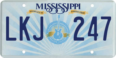 MS license plate LKJ247