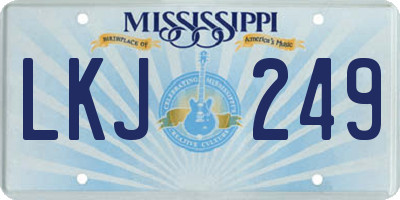 MS license plate LKJ249